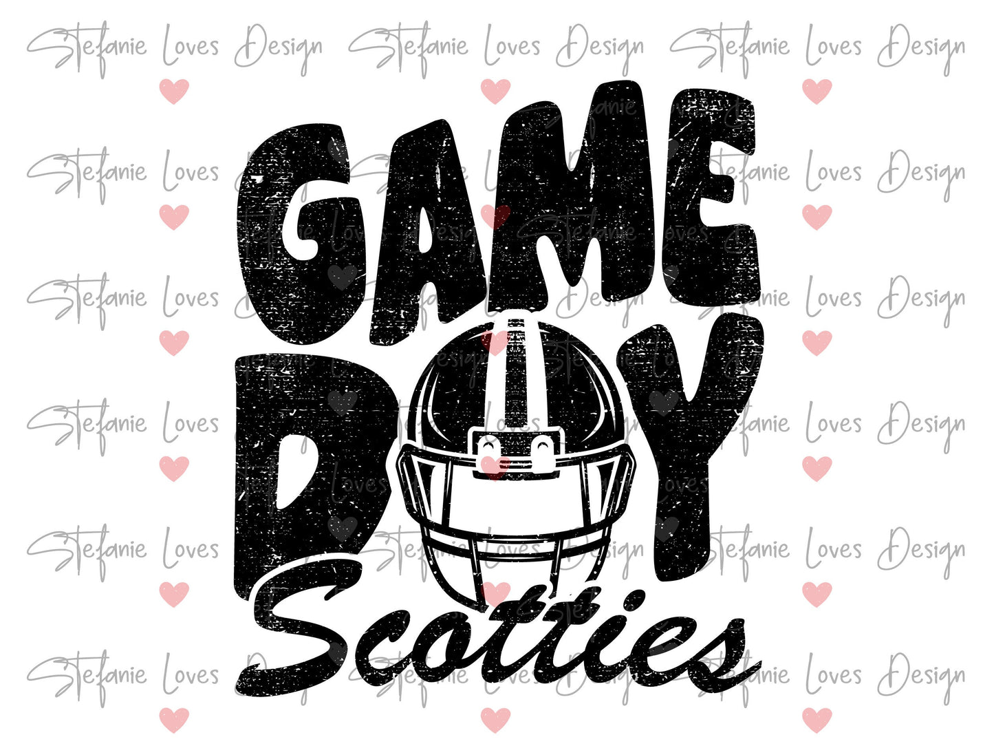 Game Day Scotties png, Distressed Game Day Helmet png, Game Day Football Helmet Scotties
