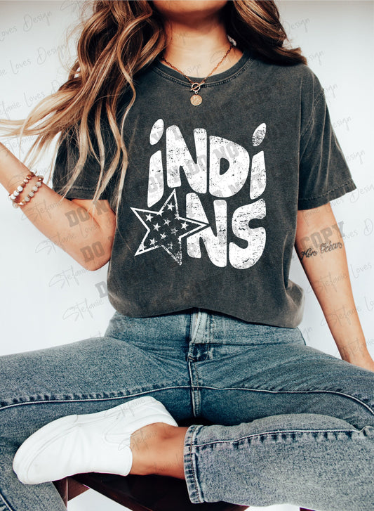 INDIANS Stacked Retro png, Distressed Indians Mascot png, Digital Design, Indians