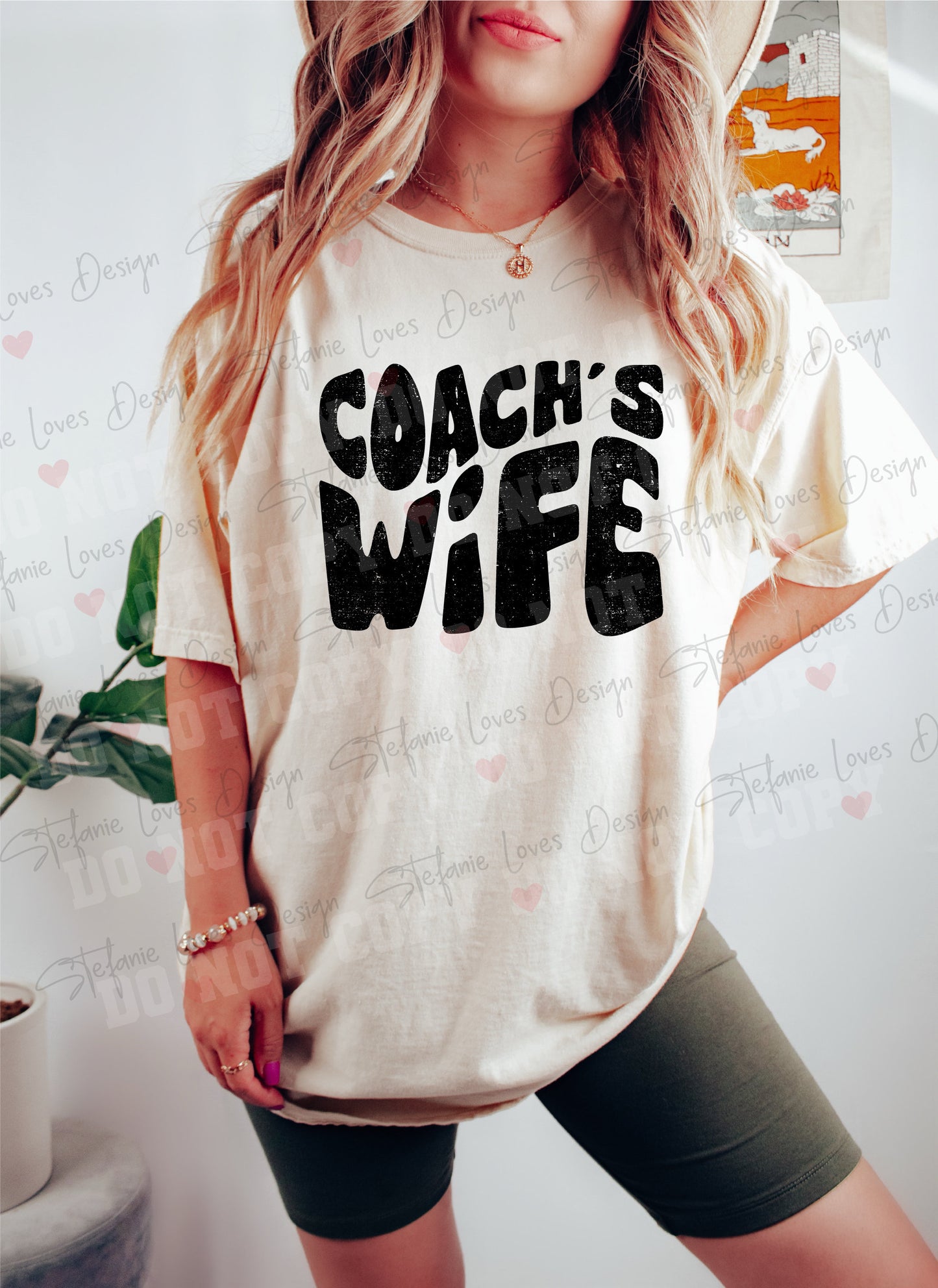 Coach's Wife distressed png, Digital Design