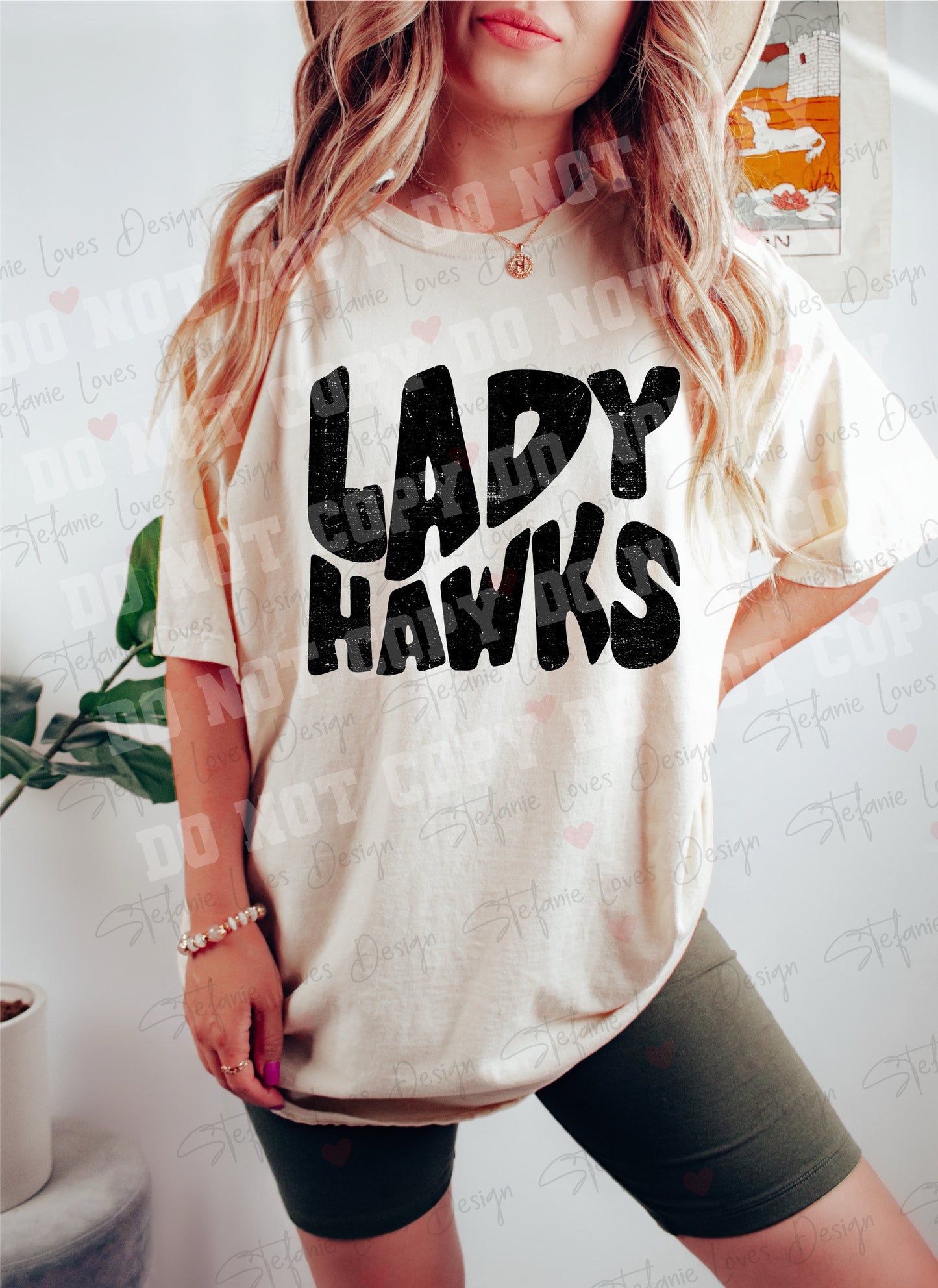 Lady Hawks Distressed png, Digital Design