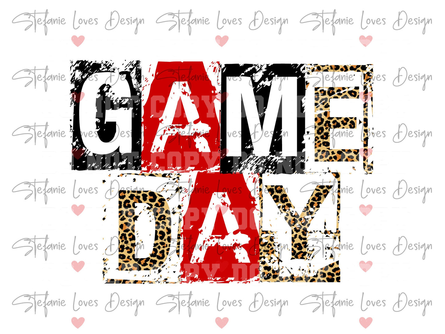 Game Day Leopard Anarchy Distressed png, Digital Design