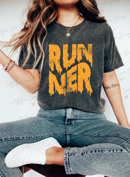 RUNNER HALLOWEEN Distressed Digital Design, Halloween, Fall, PNG, Digital Download,
