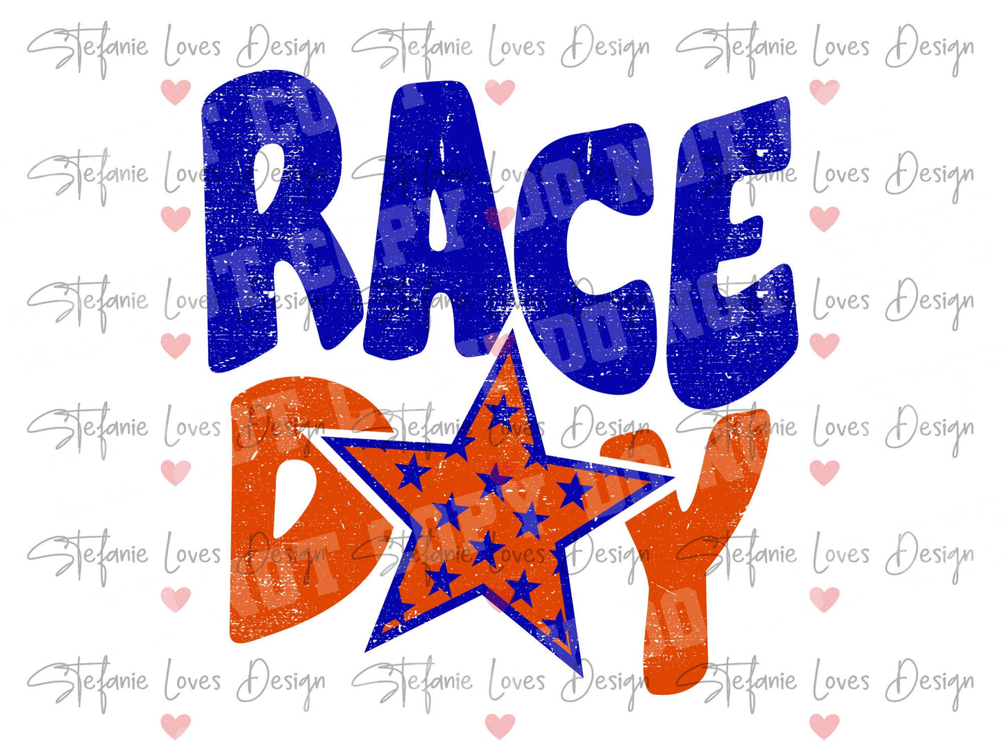 Race Day Distressed png, Distressed Running Race Day, Cross Country Digital Design Royal & Orange